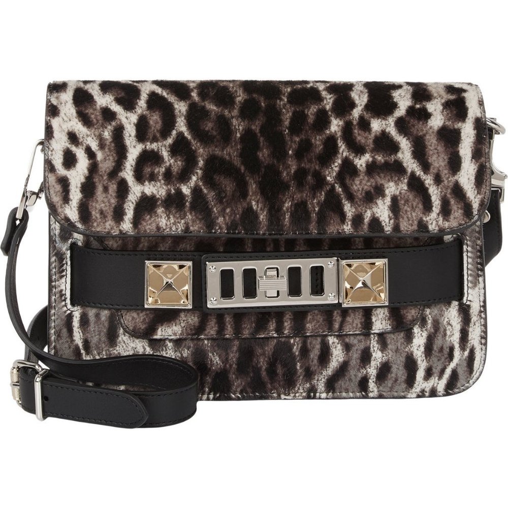 Proenza Schouler Leopard Print Haircalf PS11 Mini Classic Bag